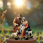AJKSFHIU Nativity Set,Nativity Scene Indoor,Nativity Sets for Christmas Outdoor,Nativity Scene Christmas Decor,Christmas Nativity Wearresistant Acrylic Ground Insert Pendant Decoration
